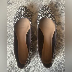 Kelly & Katie Black and White Floral Flats